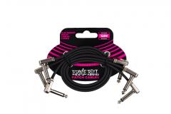 Ernie Ball EB-6222 Flat Ribbon Patch Cable 30cm 3-pack kaapelisetti, musta