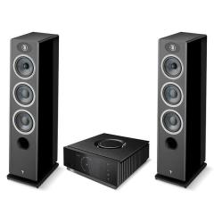 Stereopaketti Naim Uniti Atom HDMI + Focal Vestia N°2 lattiakaiuttimet, musta